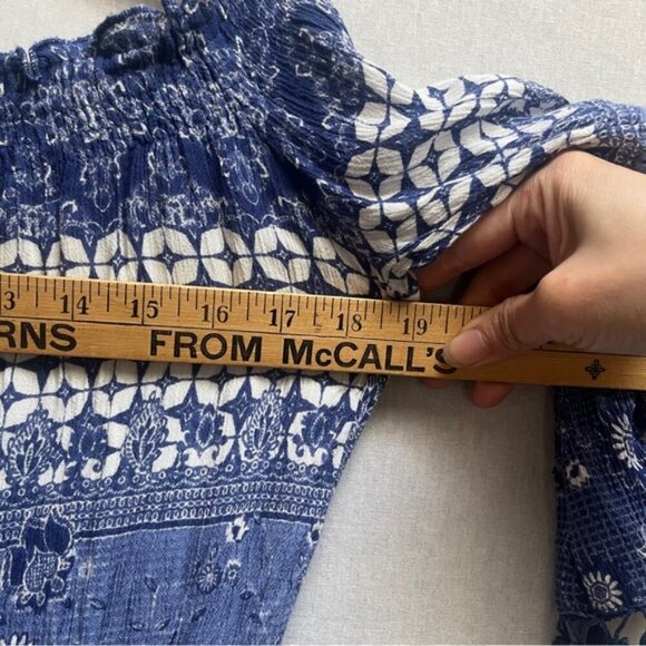 Raga Anthropologie Luana Off-The-Shoulder Romper Pom Pom sleeve Sz XS - Picture 10 of 10